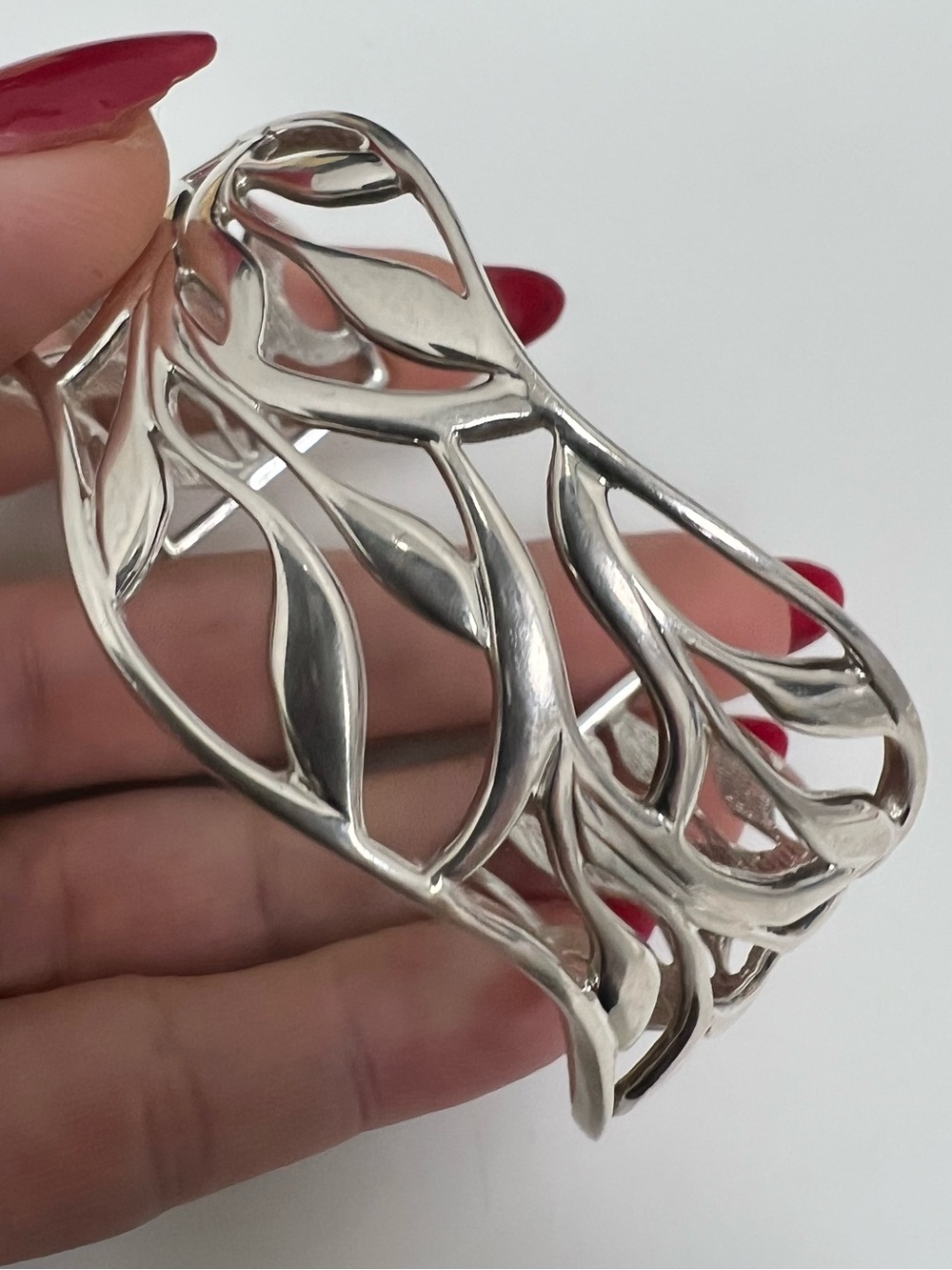 ATI Sterling Silver Organic Wave Cuff Bracelet